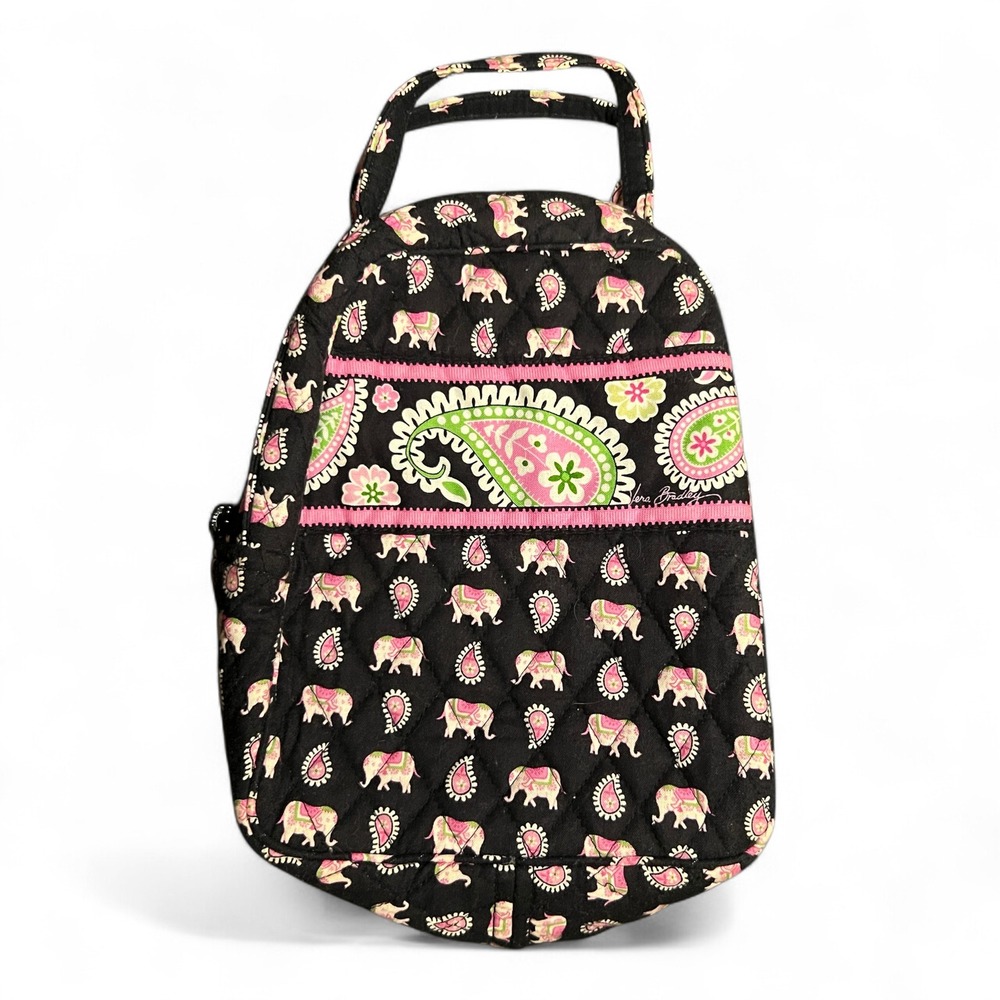 Quilted Elephant‎ Paisley Lunch Bag Vera Bradley Black Pink Insulated Tote Bag